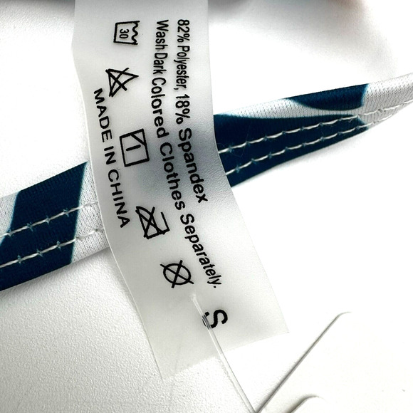 BRAZILIAN NWT Women Small Blue Orange Teeny Tiny Triangle Padded Bikini Top Swim - Picture 5 of 7